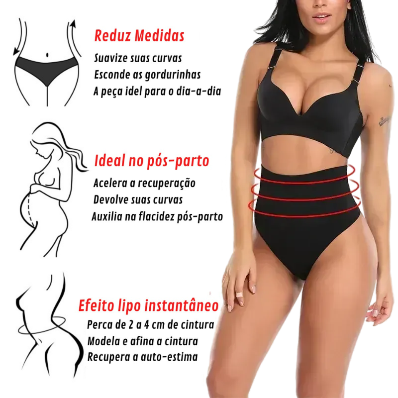 Calcinha Cinta Modeladora Redutora Cintura Alta